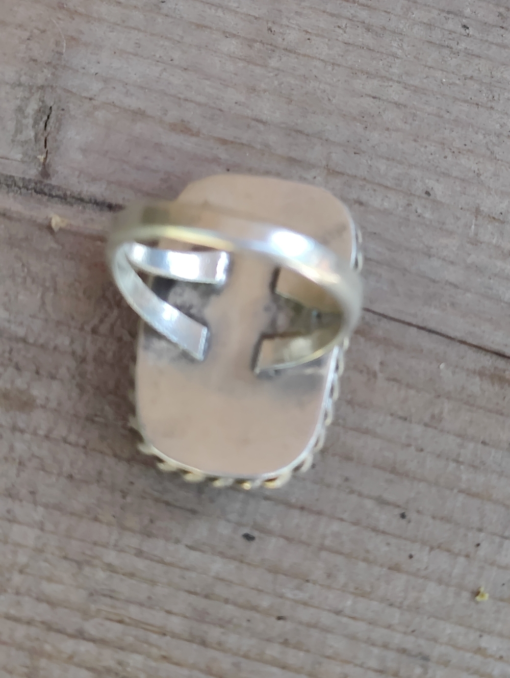 Antique Sterling Silver Navajo Stone Ring - Picture 4 of 7
